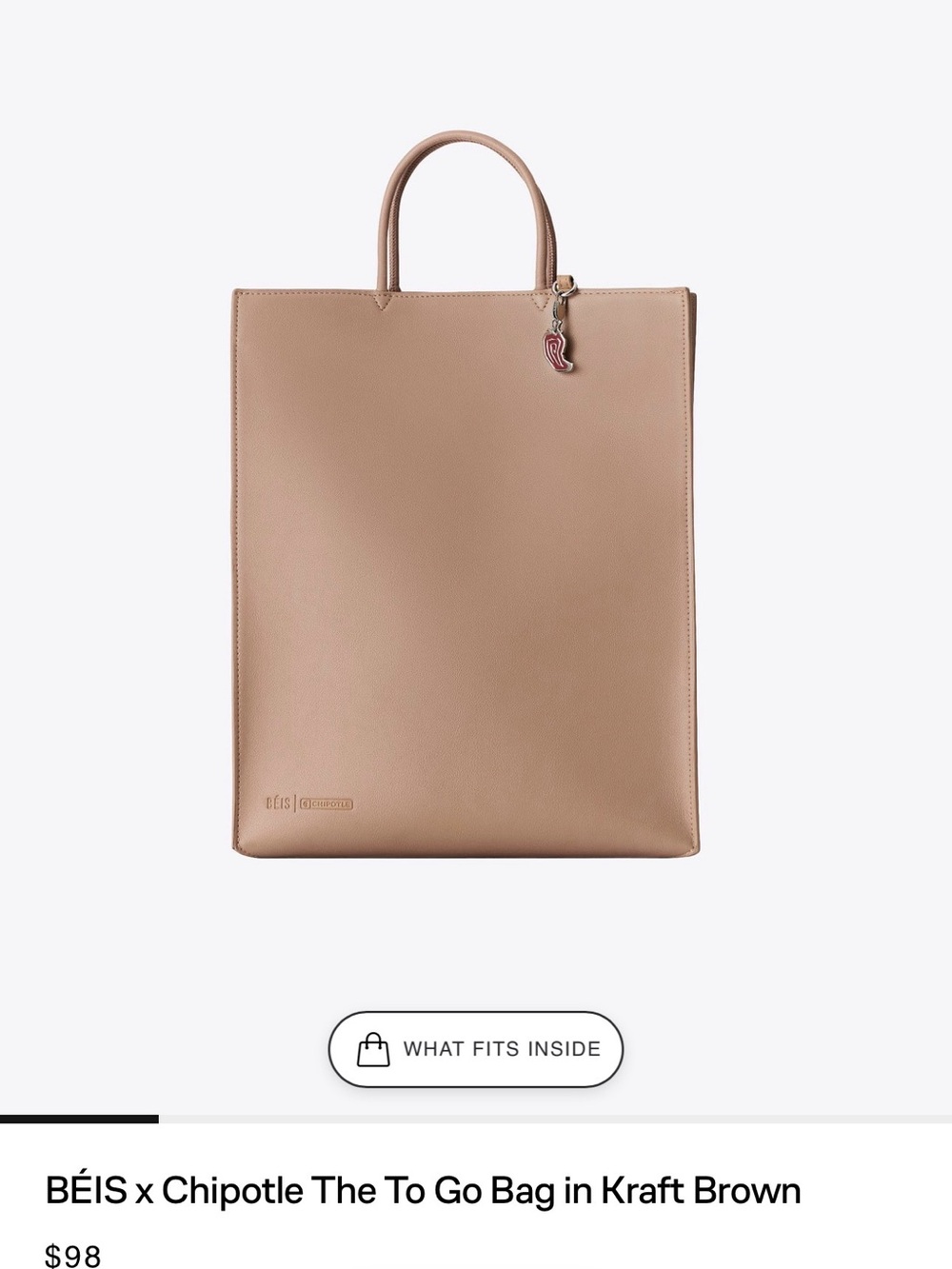 BEIS Tote Bag in Kraft Brown